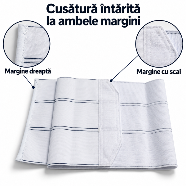 Cusături întărite la ambele margini ale centurii Zenifique